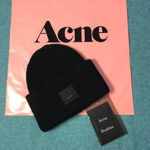Acne Studios Black Pansy N Face Beanie